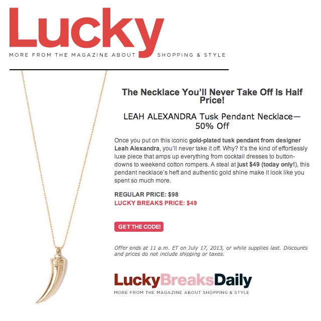 Lucky Breaks Tusk Necklace